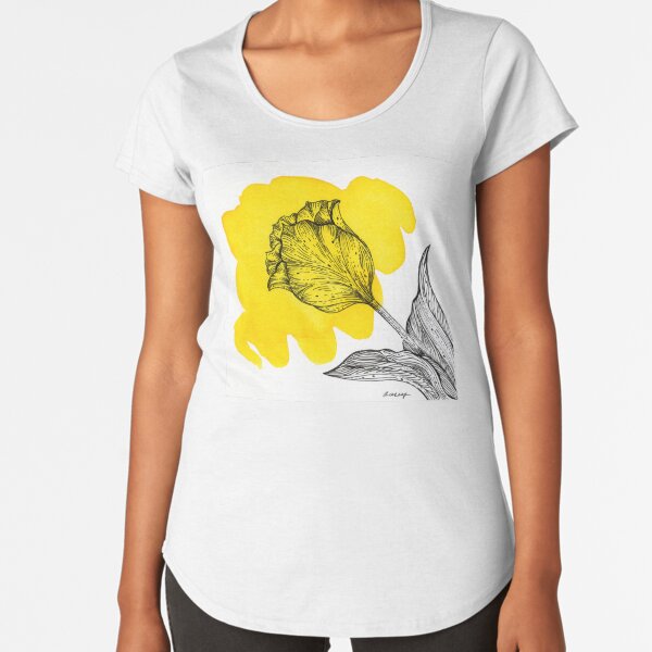 Yellow Splash Tulip Premium Scoop T-Shirt