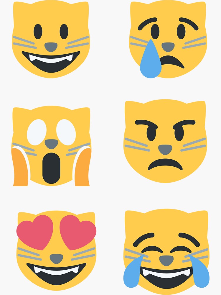 "Cat Face Emoji Stickers " Sticker for Sale by nahhas40 Redbubble