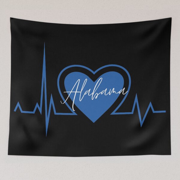 Item preview, Alabama Hometown Heartbeat Blue Support Your State American US Pride designed and sold by BoomDesignsUS.