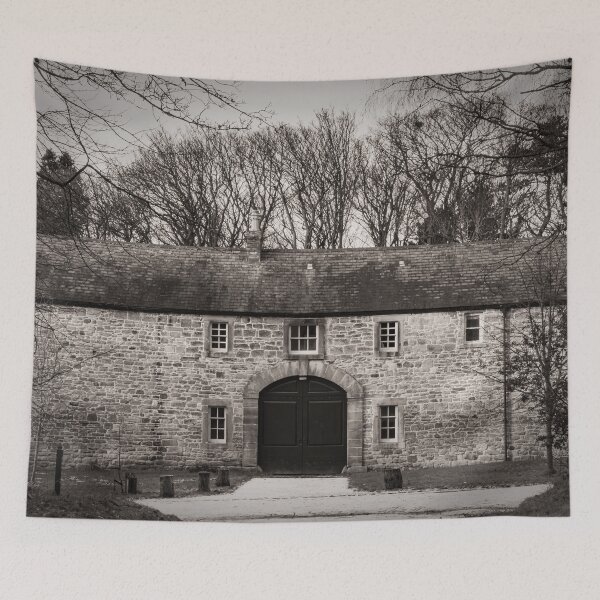 Item preview, Gibside stables in black and white designed and sold by StencilMyst ..
