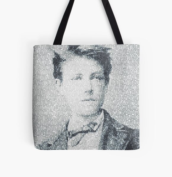 Arthur Rimbaud, the greatest french poet, drawn by the text of his "Season in hell" All Over Print Tote Bag