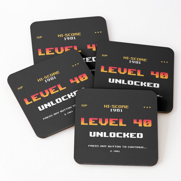 Item preview, Level 40 Unlocked. 40th Birthday. designed and sold by Uppercase Tees.