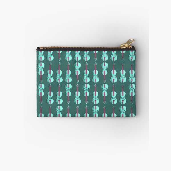 Item preview, Multidirectional Violins Musical Instrument Teal and Pink Line Art designed and sold by ksrogersdesigns.