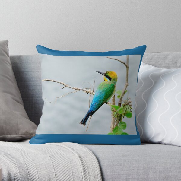 Rainbow Bee-eater 'Patiently Waiting' Throw Pillow