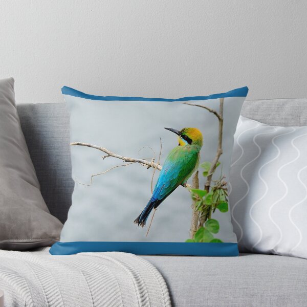 Rainbow Bee-eater 'Patiently Waiting' Throw Pillow