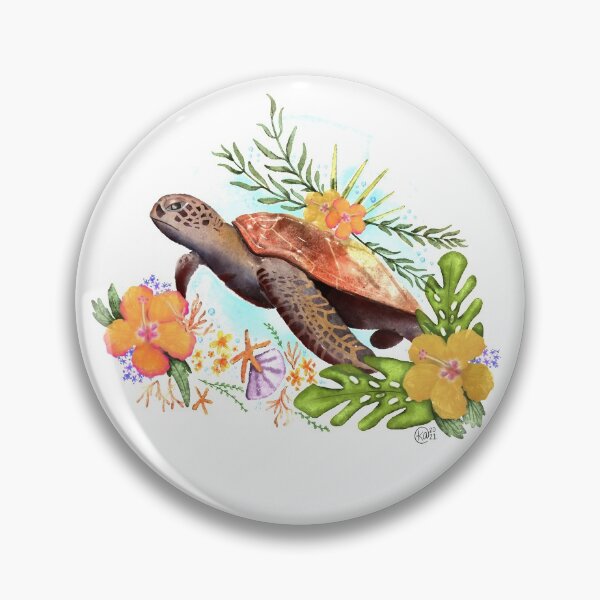 Item preview, Botanical Sea Turtle designed and sold by BroccokatShop.