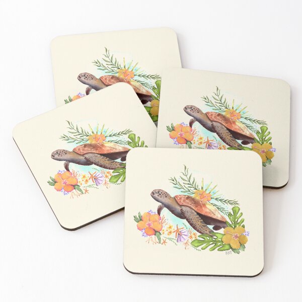 Item preview, Botanical Sea Turtle designed and sold by BroccokatShop.