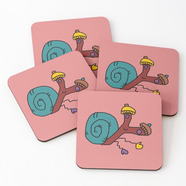 Item preview, Snail with Mittens ft. Mushroom Hats (pink) designed and sold by pancakegiraffes.