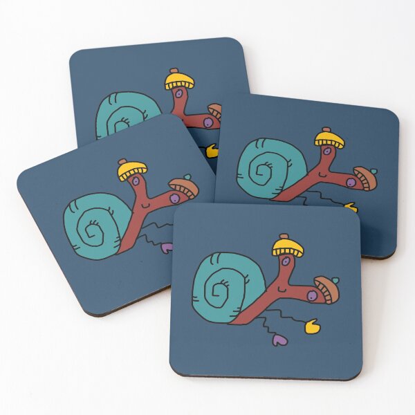 Item preview, Snail with Mittens ft. Mushroom Hats (blue) designed and sold by pancakegiraffes.