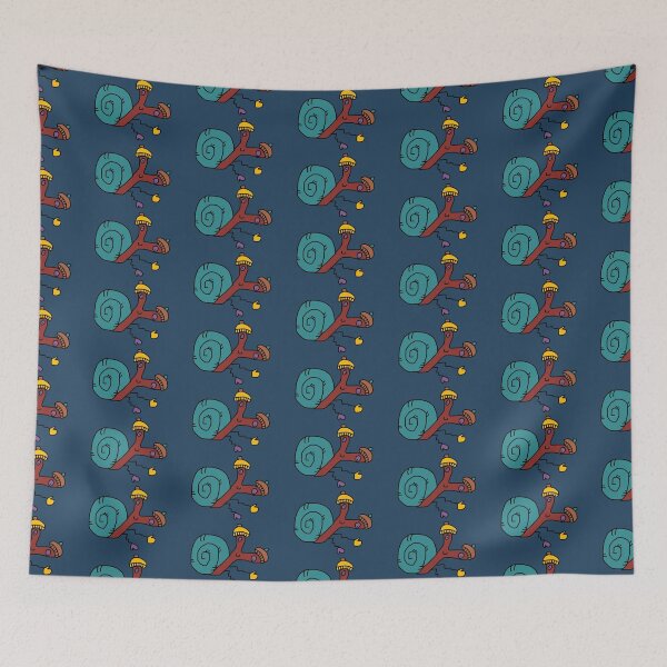 Item preview, Snail with Mittens ft. Mushroom Hats (blue) designed and sold by pancakegiraffes.