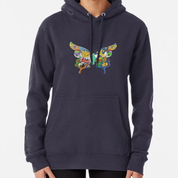 psychedelic butterfly Pullover Hoodie