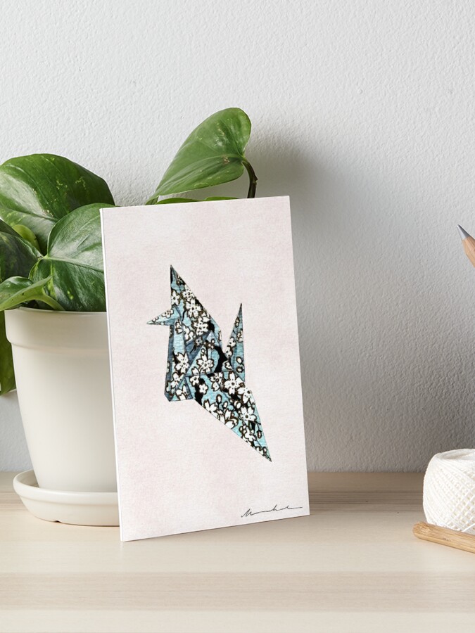 Origami Crane (Orizuru) Art Board Print for Sale by mooonhannah