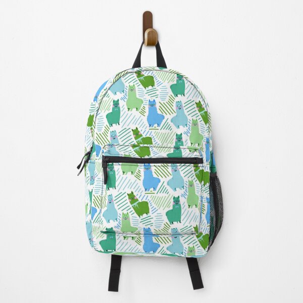 Item preview, Llama/Alpaca - Cute Green and Blue Cartoon Animal Pattern designed and sold by TheRainbowRoom.