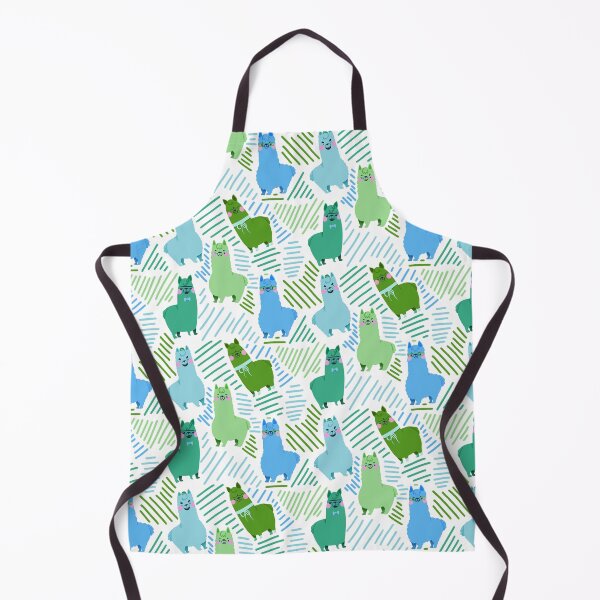 Item preview, Llama/Alpaca - Cute Green and Blue Cartoon Animal Pattern designed and sold by TheRainbowRoom.