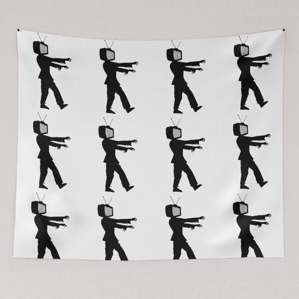 Item preview, Analog TV Zombie Apocalypse Black and White designed and sold by BrokenUnicorn.