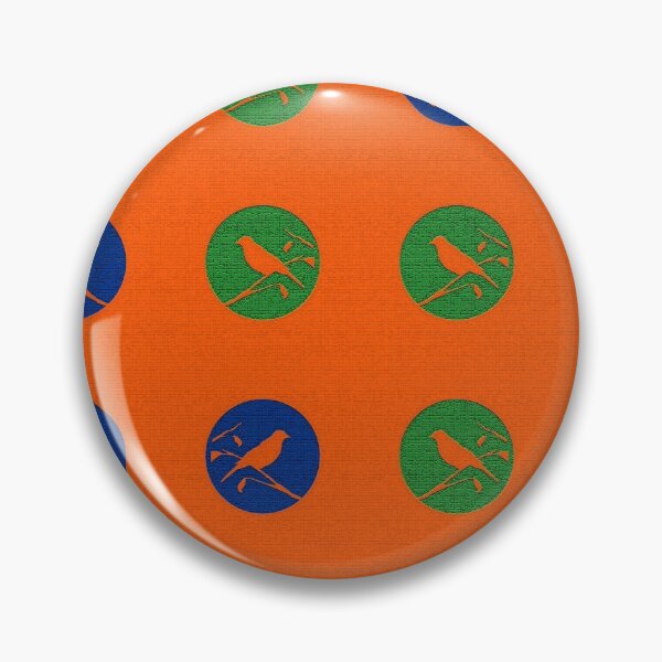 Item preview, Bold Luxe Green and Blue Bird's Songs on Orange Textured Pattern designed and sold by vortexatelier.