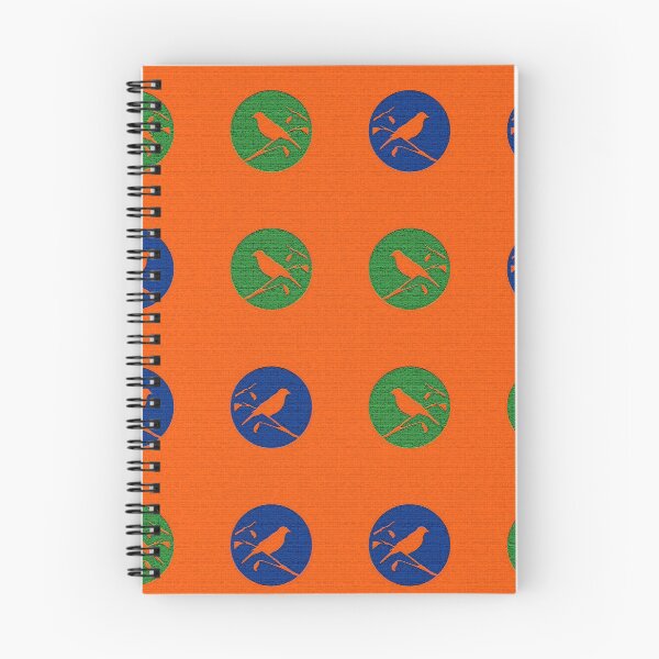 Item preview, Bold Luxe Green and Blue Bird's Songs on Orange Textured Pattern designed and sold by vortexatelier.