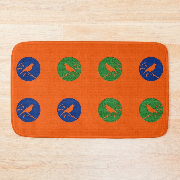 Item preview, Bold Luxe Green and Blue Bird's Songs on Orange Textured Pattern designed and sold by vortexatelier.