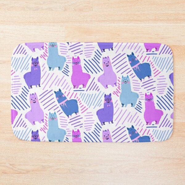 Item preview, Llama/Alpaca - Cute Blue and Purple Cartoon Animal Pattern designed and sold by TheRainbowRoom.