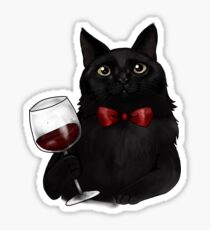 Wine Cat Sticker