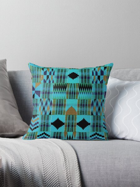 Item preview, Turquoise/aqua Africa Bright Colors African Kente Cloth Patterns  designed and sold by wildwhimsical.