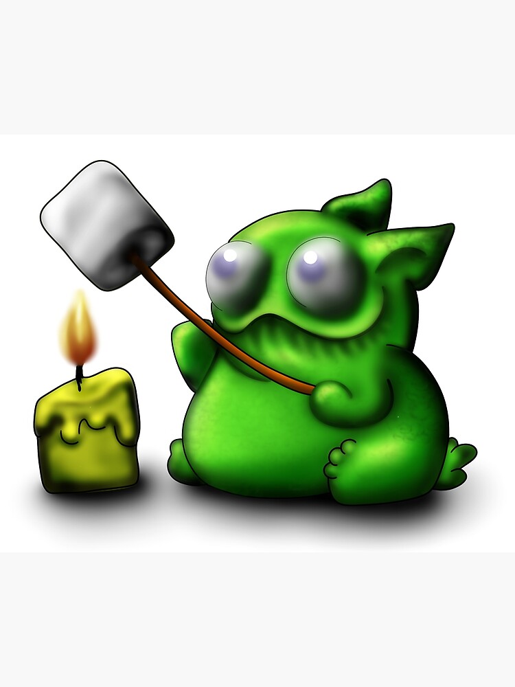 "Marshmallow Monster" Poster by DinkumDoodles Redbubble