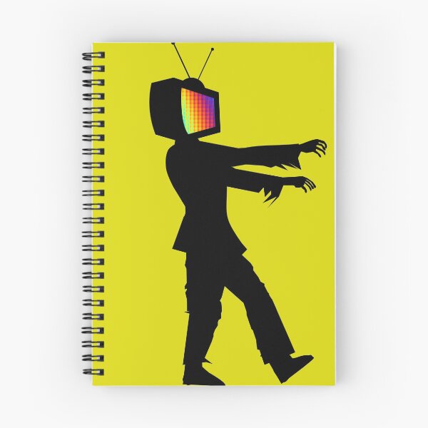 Item preview, Analog TV Zombie Apocalypse Black and White Rainbow Pixel Screen Yellow Background designed and sold by BrokenUnicorn.