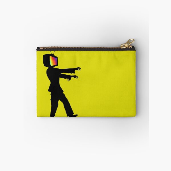 Item preview, Analog TV Zombie Apocalypse Black and White Rainbow Pixel Screen Yellow Background designed and sold by BrokenUnicorn.