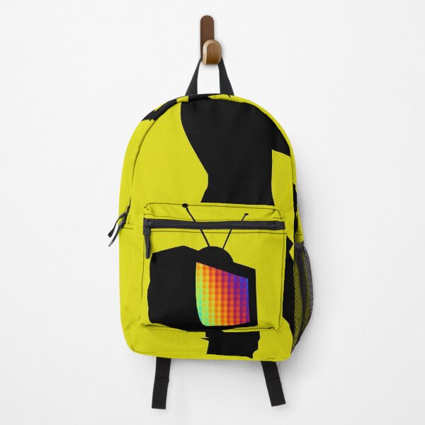 Item preview, Analog TV Zombie Apocalypse Black and White Rainbow Pixel Screen Yellow Background designed and sold by BrokenUnicorn.