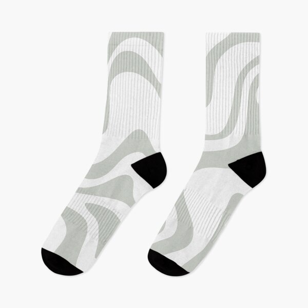 Item preview, Retro Liquid Swirl Abstract Pattern in Light Grey Sage and White designed and sold by kierkegaard.