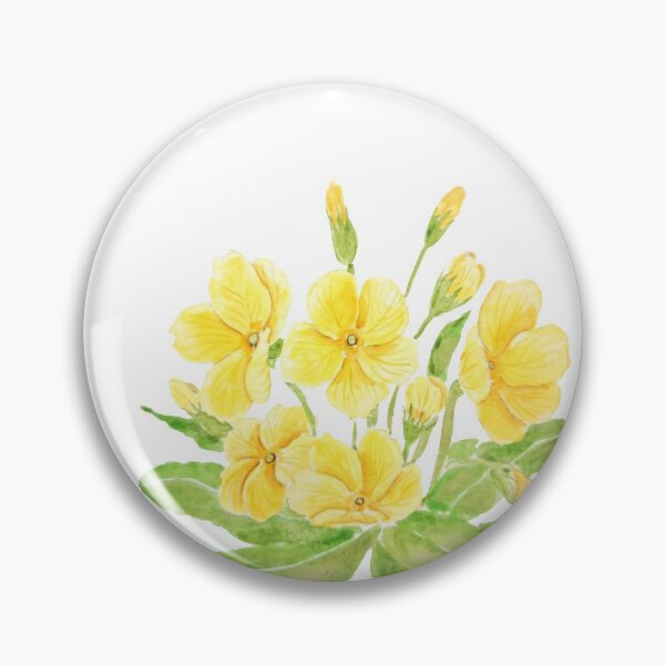 Item preview, hand painted yellow Primula flowers  watercolor painting wild primrose designed and sold by ColorandColor.