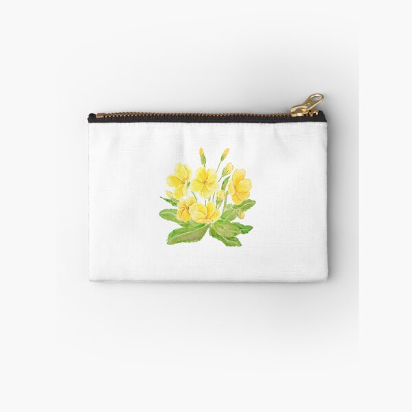 Item preview, hand painted yellow Primula flowers  watercolor painting wild primrose designed and sold by ColorandColor.