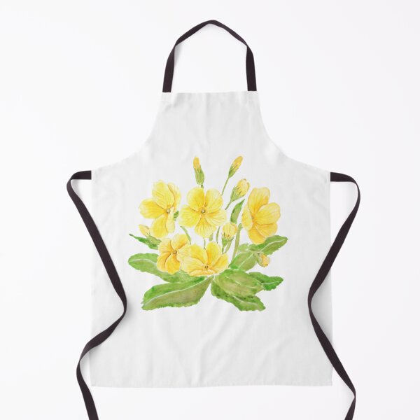 Item preview, hand painted yellow Primula flowers  watercolor painting wild primrose designed and sold by ColorandColor.