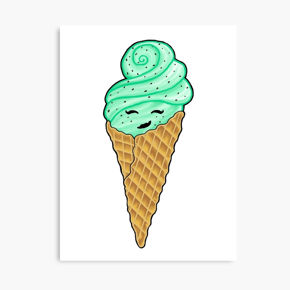 Mint Chocolate Chip Ice Cream Waffle Cone Charm