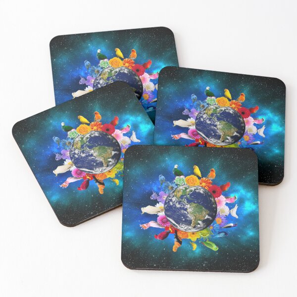 Item preview, Rainbow Birds around the Earth (Blue Galactic Background) designed and sold by JungleVision.