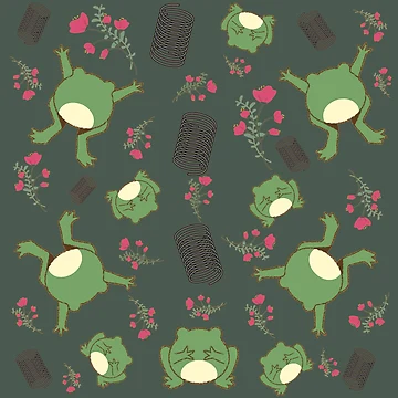 Artwork thumbnail, Green Spring Frog by InAsianSpaces