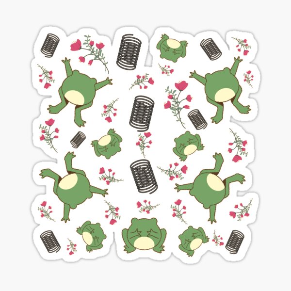 Green Spring Frog Sticker