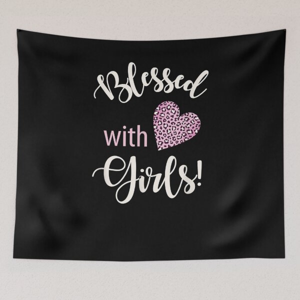Item preview, Blessed With Girls Pink Leopard Print Heart Mother's Day  designed and sold by charissamo77.