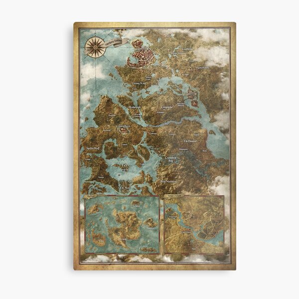 The Witcher 3: Wild Hunt Map Metal Print