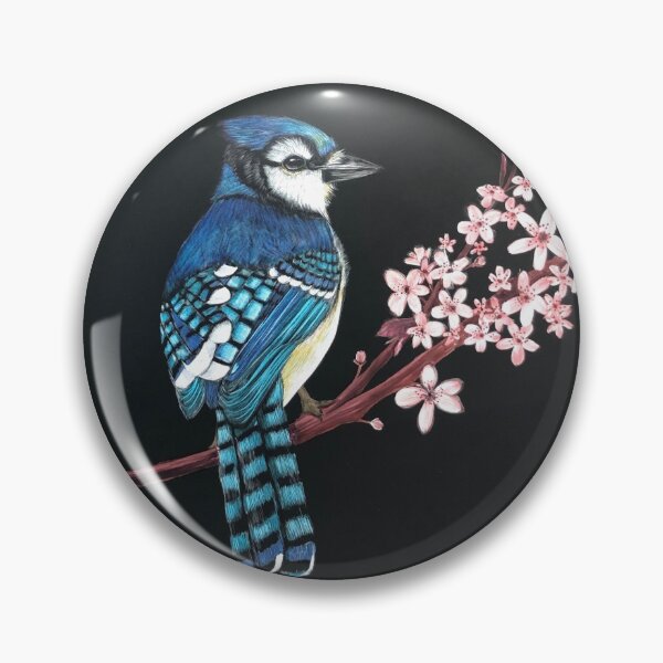 Item preview, Blue Jay perched on flower tree branch designed and sold by tristin-scratch.