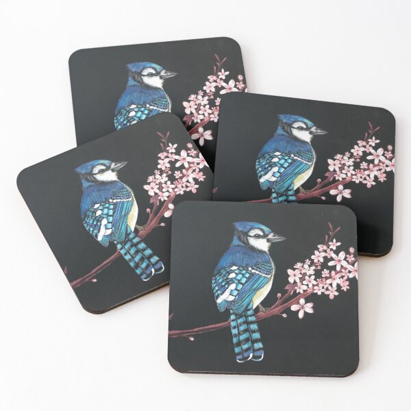 Item preview, Blue Jay perched on flower tree branch designed and sold by tristin-scratch.