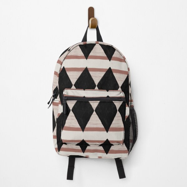 Item preview, Boho Aesthetic Geometric Pattern in Clay Pink and Black designed and sold by Alice-Mills.