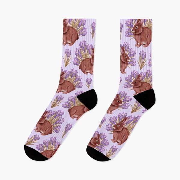 Item preview, Bunny In Crocus Flower Field - Lavender designed and sold by Kraina.