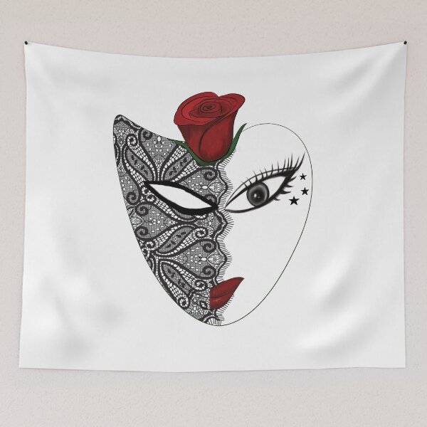 Item preview, Dark Red Rose Gothic Grunge Aesthetic Girl Portrait designed and sold by liztsang.