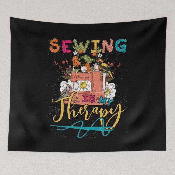 Item preview, Sewing Is My Therapy Floral Machine designed and sold by BaseStore.