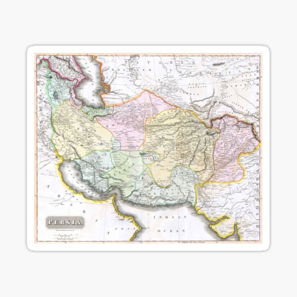 Aperçu de l'œuvre Carte de l'Iran en 1814 créée et vendue par ArtEntwined.