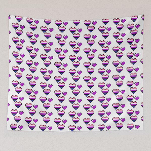 Item preview, Pixel Pride Genderfluid Hearts designed and sold by Sorcerers of Cyber Pride.