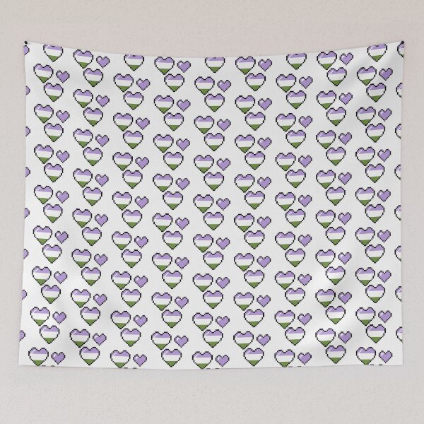 Item preview, Pixel Pride Genderqueer Hearts designed and sold by Sorcerers of Cyber Pride.