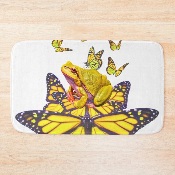 Item preview, DECORATIVE ABSTRACT GOLDEN FROG & YELLOW BUTTERFLIES designed and sold by sharlesart.