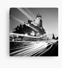 Edinburgh, Scotland, Long exposure Black and White Photo Canvas Print